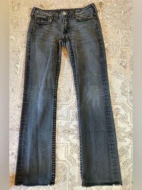 True Religion Low Rise Faded Black Jean